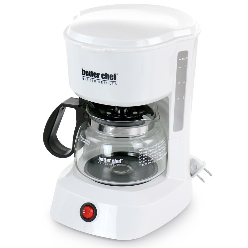 Cafetière compacte 4 tasses Better Chef avec panier-filtre amovible Better Chef, Blanc