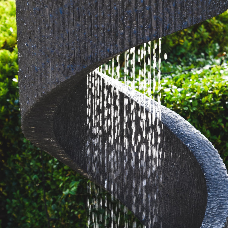 Outdoor Waterfall Fountain with Lights, Granite