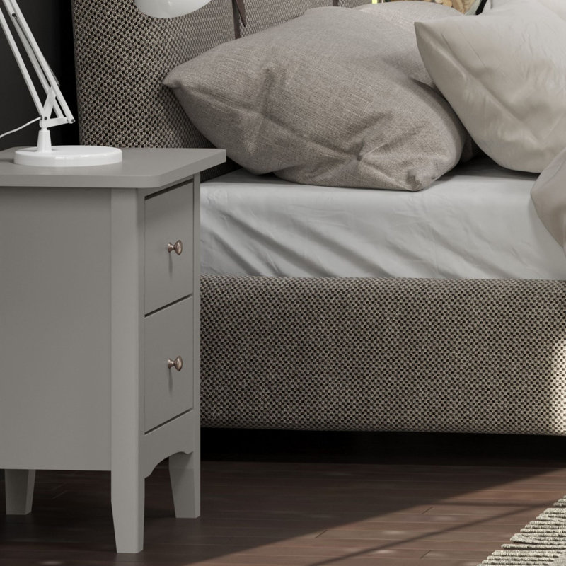 Set of 2 Como Grey 2-Drawer Bedside Cabinets