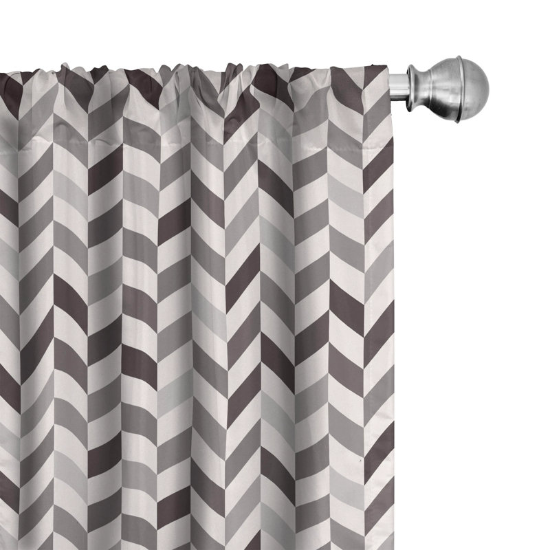 Geometric Semi-Sheer Rod Pocket Curtain Panels, 28" x 63"