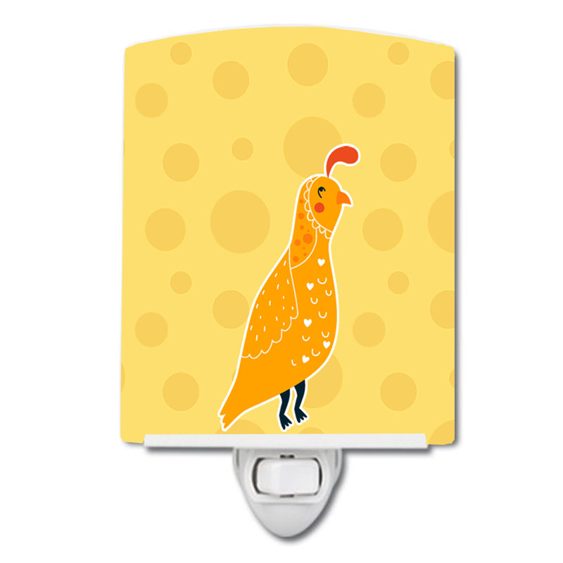 Partridge in Polka Dots Ceramic Night Light