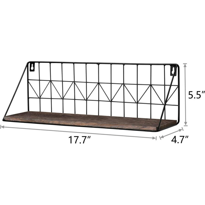 2 Piece Bracket Shelf, Brown