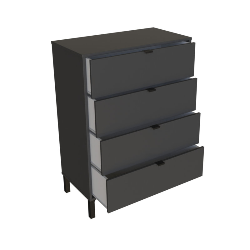 30" - Four Drawer Standard Chest, Dark Gray