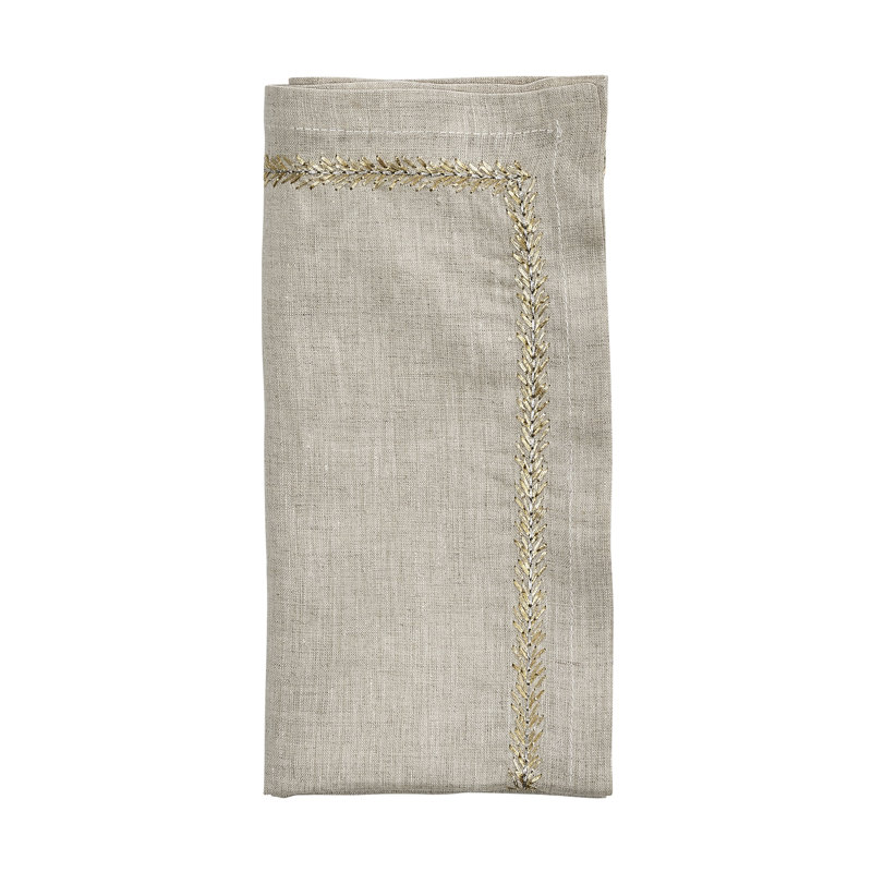 Jardin Napkin, Natural/Gold/Silver