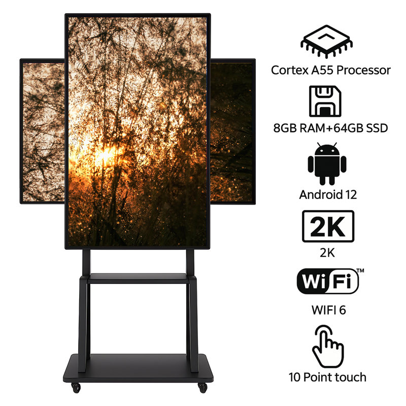 JYXCN Smart Board 49" Interactive Whiteboard 4K Wireless Touch Windows & Android Smart Board for Video Meetings