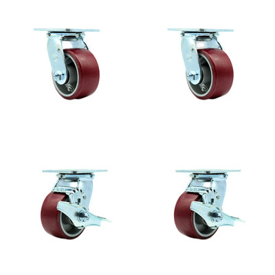 4 Piece Poly on Aluminum Caster Set