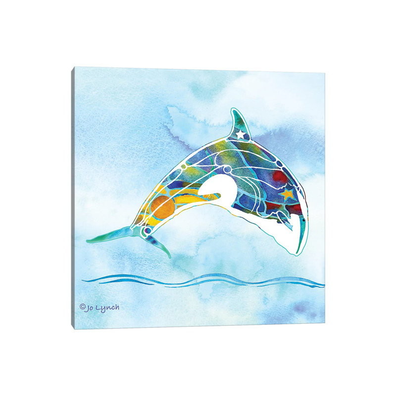 Whale Many Colors 1 Piece Wrapped Canvas Wall Art
