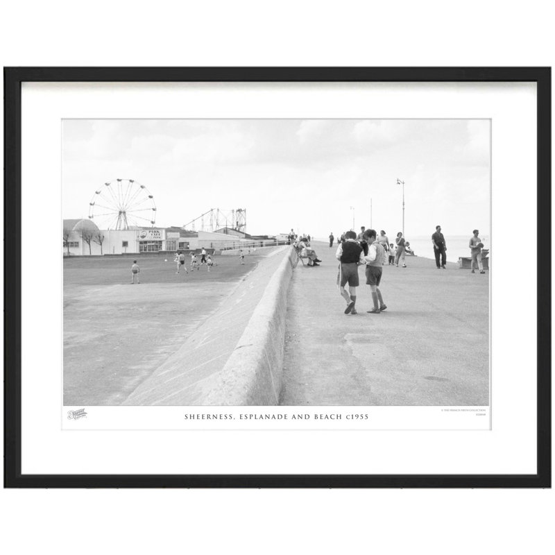 Sheerness, Esplanade And Beach C1955 by Francis Frith - Single Picture Frame Print, 40cm H x 50cm W x 2.3cm D