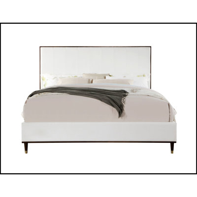 Light Gray Fabric Queen Bed