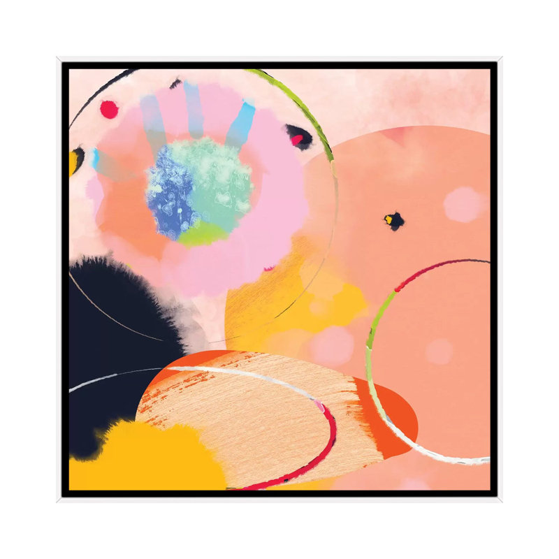 «Circles Abstract» par Ana Rut Bré - impression d'art graphique, Pas de tapis, H 18 po x l 18 po x 1,5 po