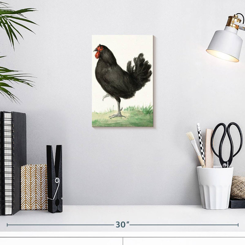 Brampt Standing Black Chicken, 12" H x 8" W