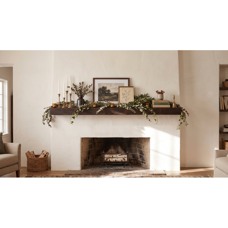 Anniek Fireplace Shelf Mantel, Mocha, 66"