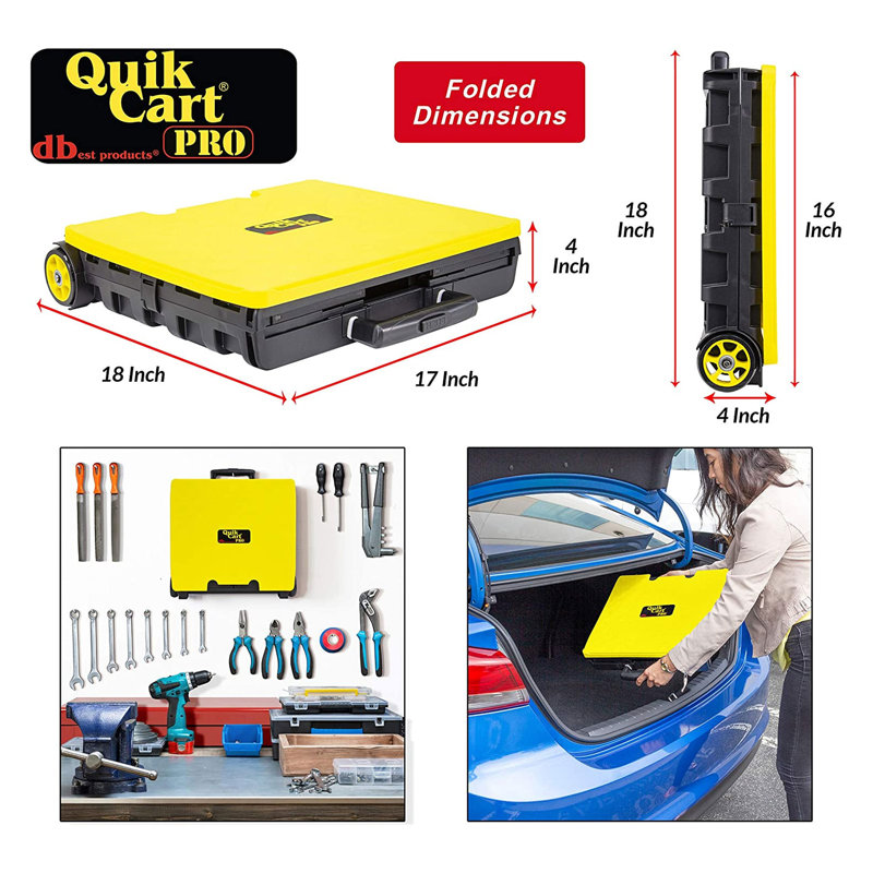 120 Lb. Capacity Foldable Hand Truck Dolly, Yellow