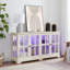 Armoire antique en verre blanc avec tablettes réglables et fabrication avancée