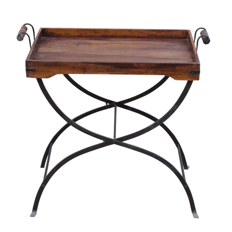 Trenton Tray Top Cross Legs End Table