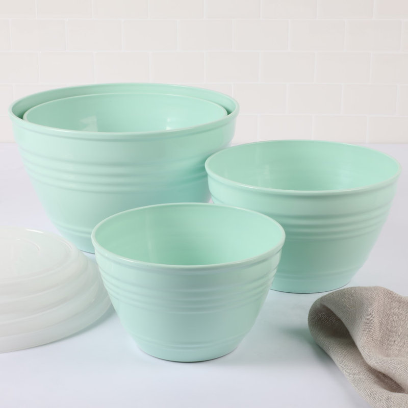 Martha Blue 8-Piece Round Mixing Bowl Set with Lids