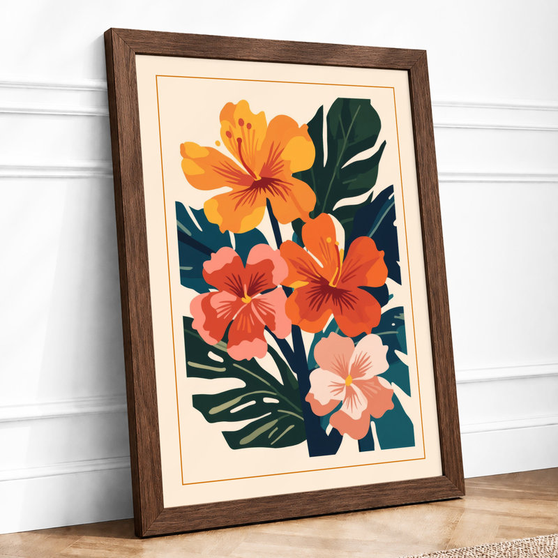 Coral Study Botanical - Framed Print, Walnut, A3 - 42.0 x 29.7 cm