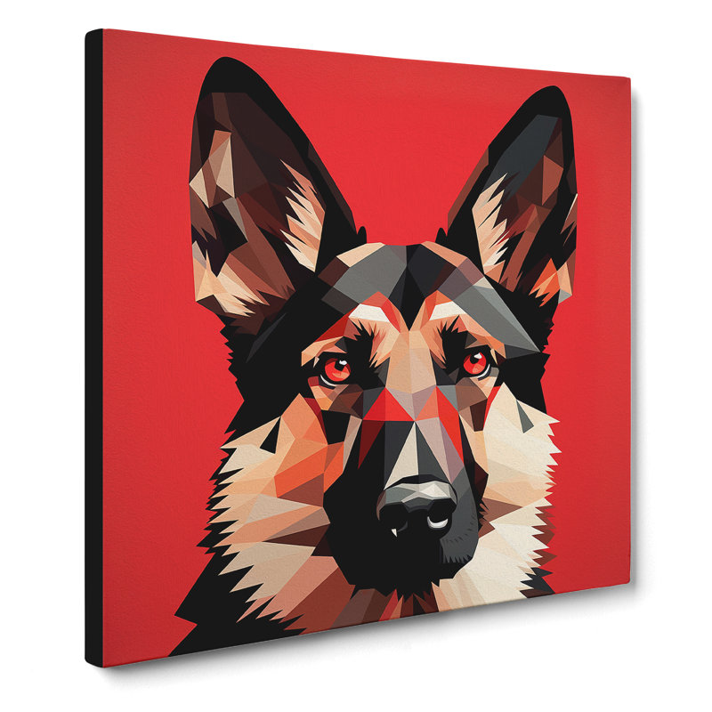 German Shepherd Constructivism - No Frame Print, 50cm H x 50cm W x 3cm D