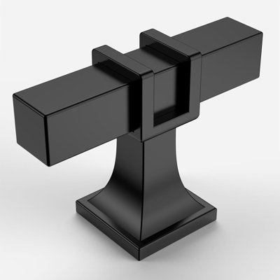 10 Pack Matte Black Cabinet Knobs - 1.46 Inch Single Hole Rectangle Drawer Pulls For Bathroom & Dresser Cabinets - Durable & Stylish Hardware
