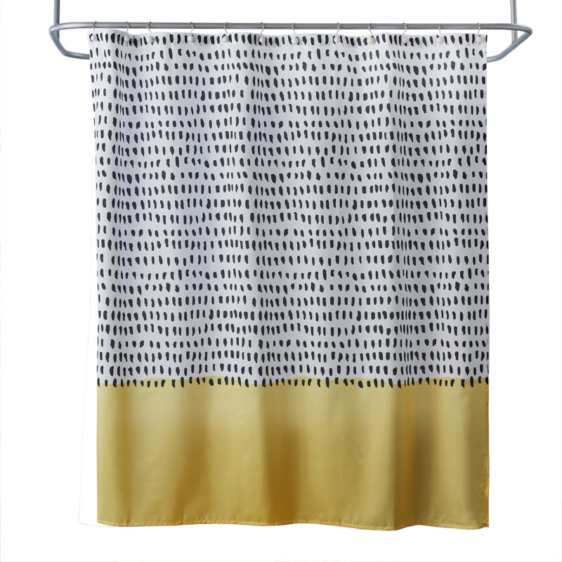 Dotty Waves Geometric Shower Curtain
