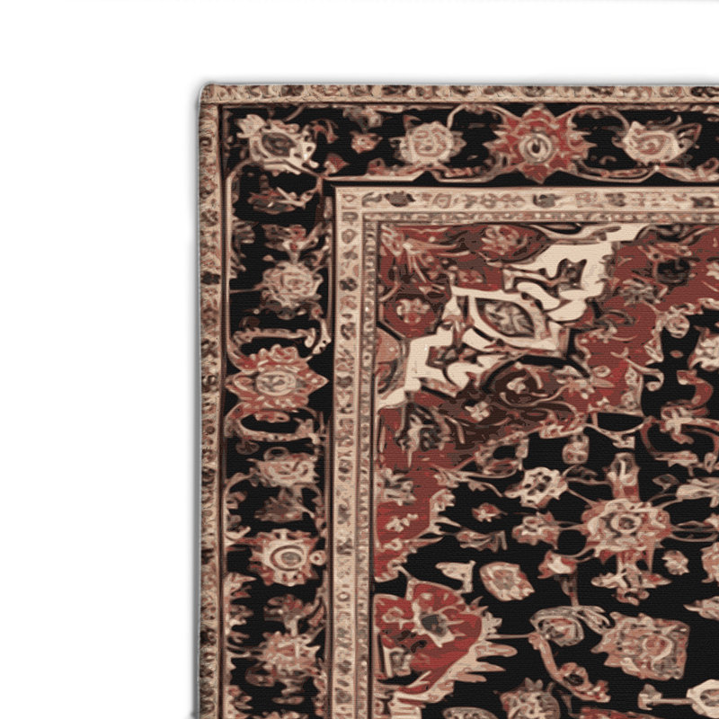 Tapis d'intérieur et d'extérieur brun Persian, Rectangle 4pi x 6 pi