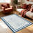 Geometric Maze Blue carpet-easy to clean, machine-washable, soft and comfortable; suitable for door mats, kitchens, living rooms, bedrooms, corridors, and laundry areas. Easy to clean, durable carpet for home decoration.-129132112