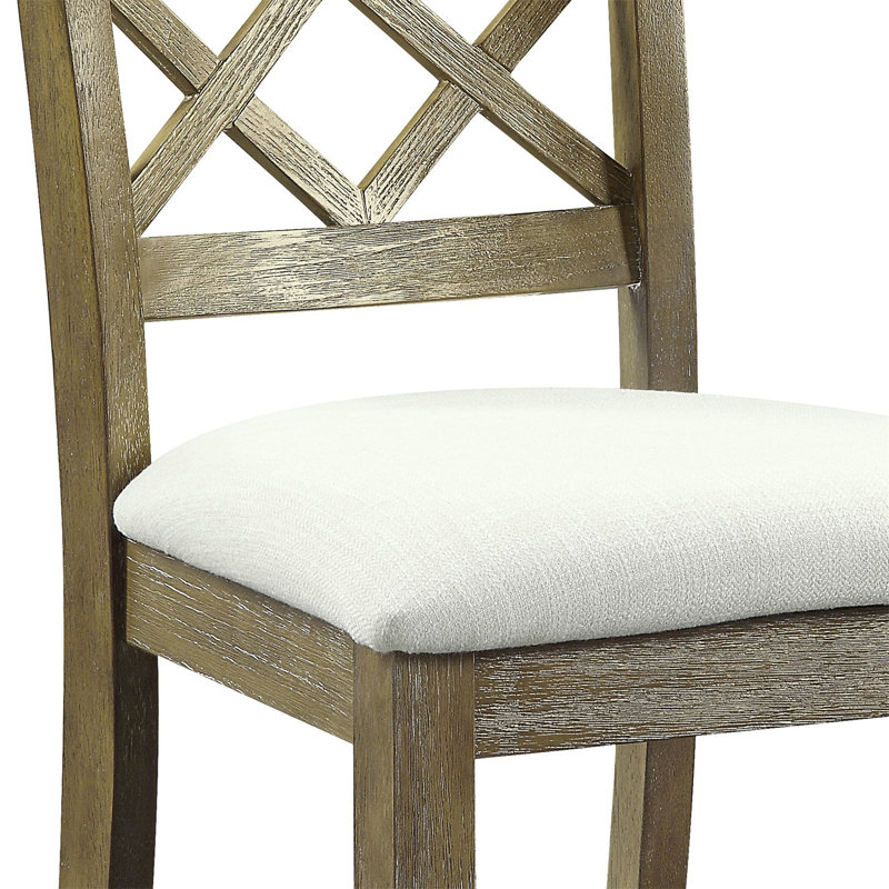 Ensemble de 2 chaises d'appoint en lin beige et chêne rustique Karsen