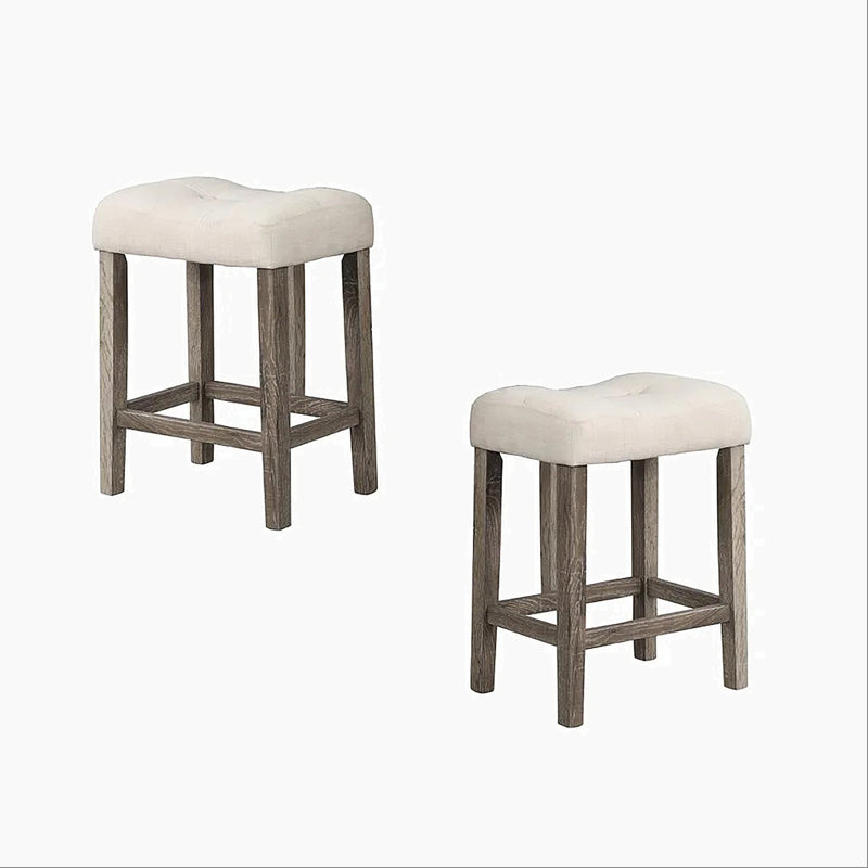 Ensemble de 2 tabourets de comptoir à hauteur de comptoir, tabouret de style transitionnel avec repose-pieds et tabouret de bar