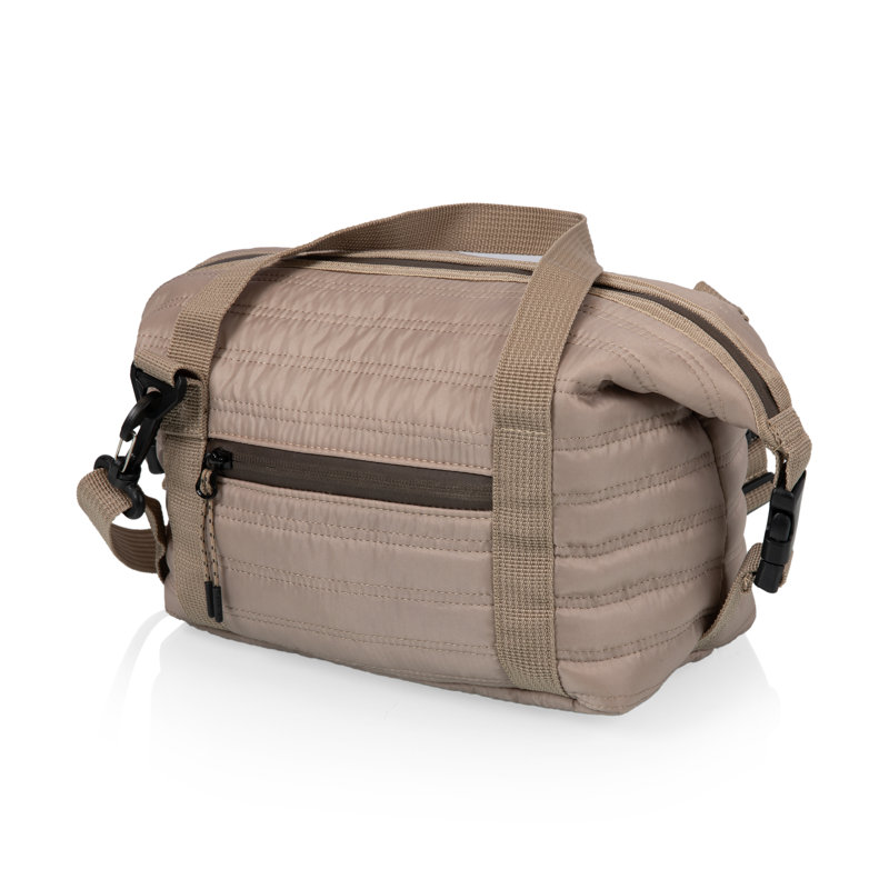 Midday Quilted Washable Insulated Lunch Cooler Tote Bag, Beige