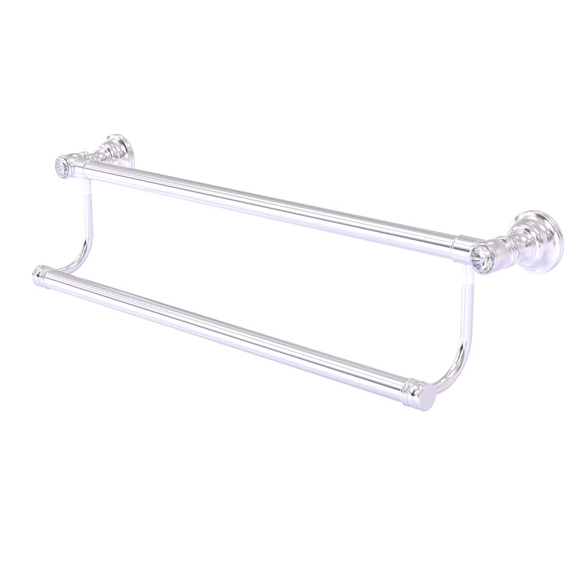 Porte-serviettes mural double 36 po Freyja, Chrome satiné, H 5,5 po x l 18 po x P 5,2 po