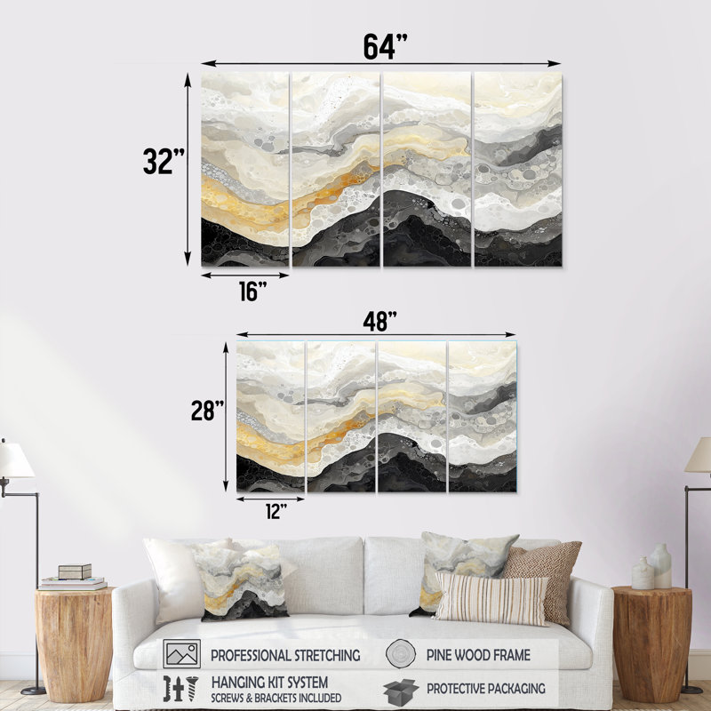 Odda - réalisme abstrait - art mural moderne, H 28 po x l 48 po, 4