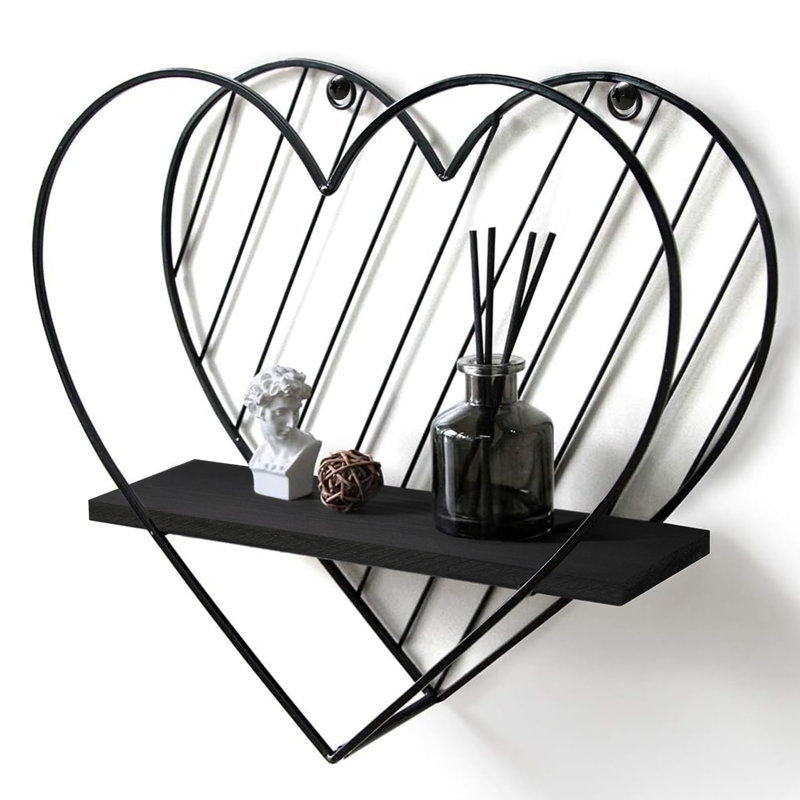 Averyl Metal Floating Shelf, Black