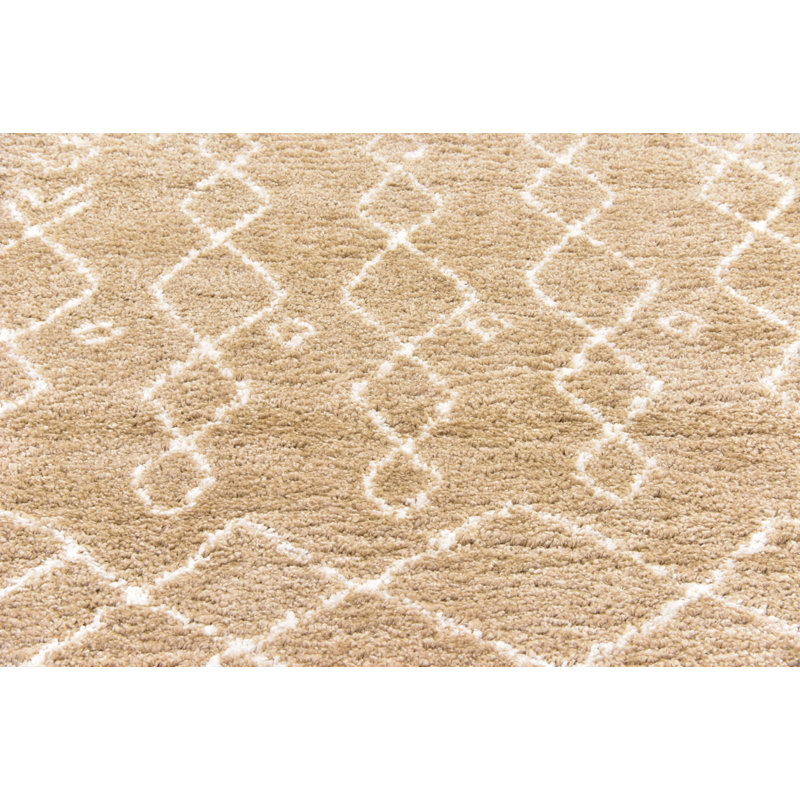 Pickering Geometric Indoor Rug, Round 5'1", Camel/Ivory