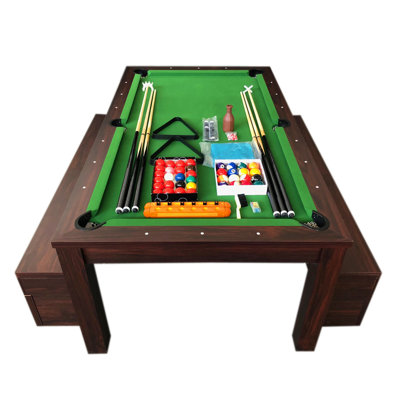 7 ft Billiard Table Convertible into a Table with Benches – Rich