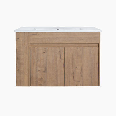 Meuble-lavabo mural simple 30 po avec comptoir en céramique