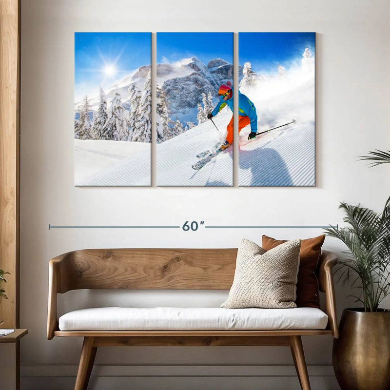 Sireci Snow Mountain Ski, 32" H x 50" W