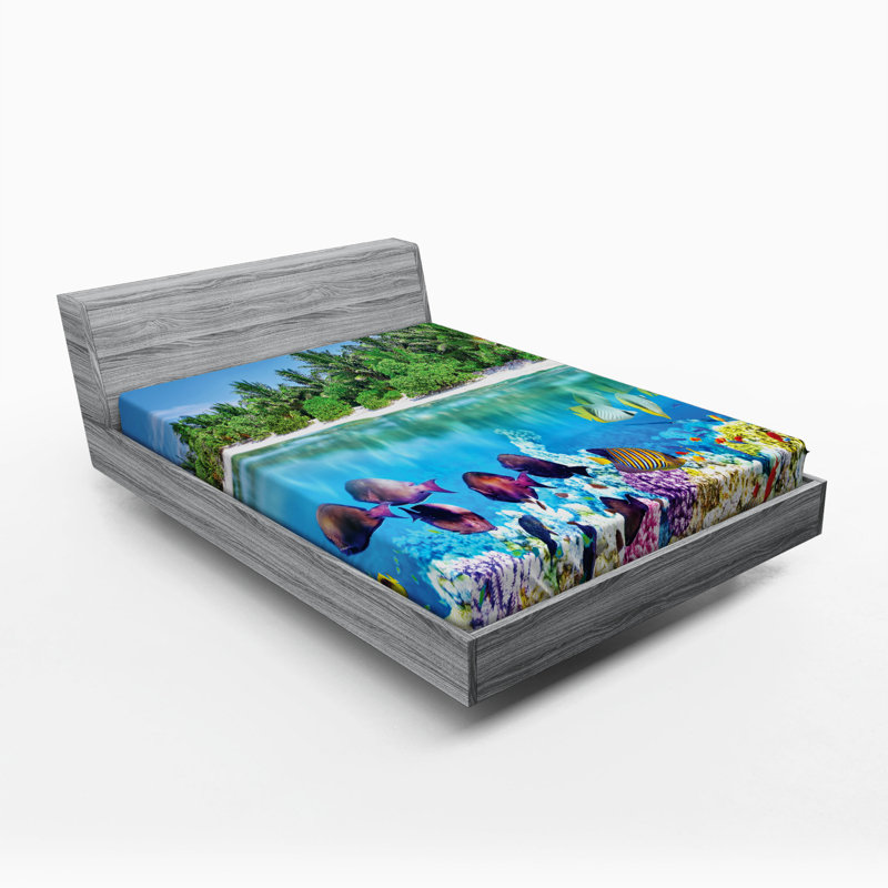Drap-housse en microfibre Island, Drap-housse pour lit double