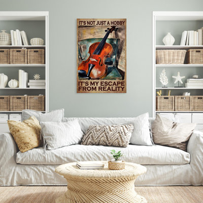 Cherysh Violin Its My Escape From Reality - 1 Piece Rectangle Graphic Art Print On Wrapped Canvas On Canvas Graphic Art -  Trinx, AD29CC80E52245DA9DE87411D548CC34