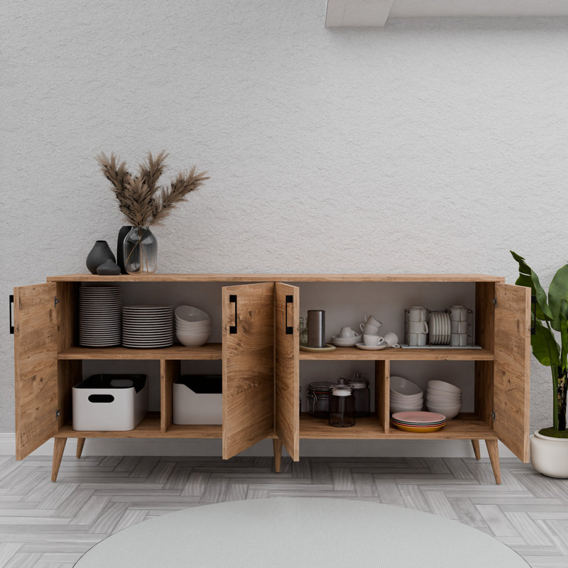 Mezza Unfinished Entertainment Centre with Fireplace Included, Atlantic Pine