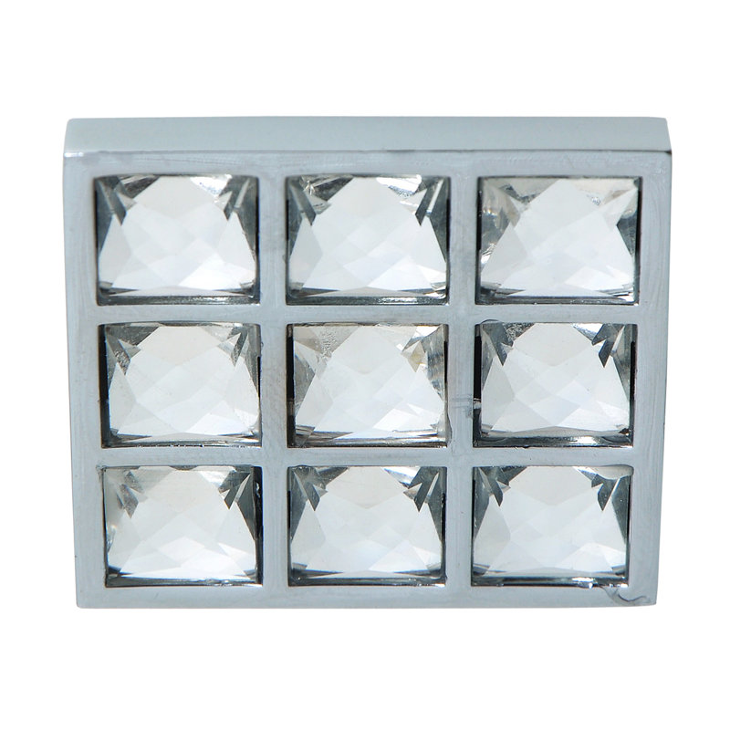 Oversized Hand Painted Gleam Grid Square Knob