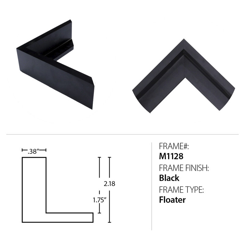 Floater 2 Solid Wood Mirror, 23.25" x 23.25", Matte Black, Square