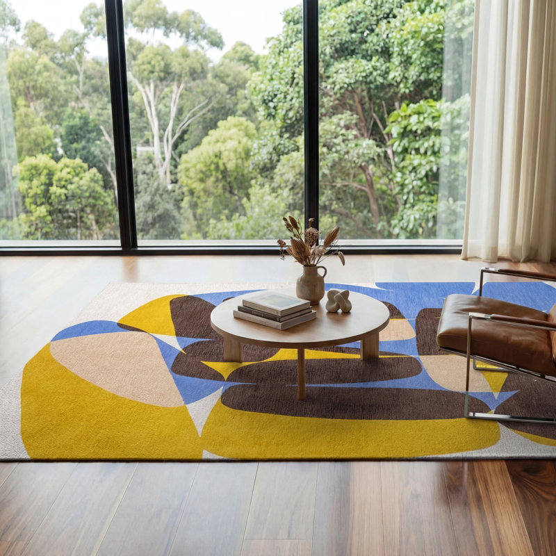 Gallery Stones Sunny Blue Recycled P.E.T Area Rug, Rectangle 100 x 140 cm