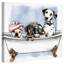 «Bath and Laundry Glam Bathaign Puppies», impression d'art moderne sur toile pour le bain-1044032465-1044032425