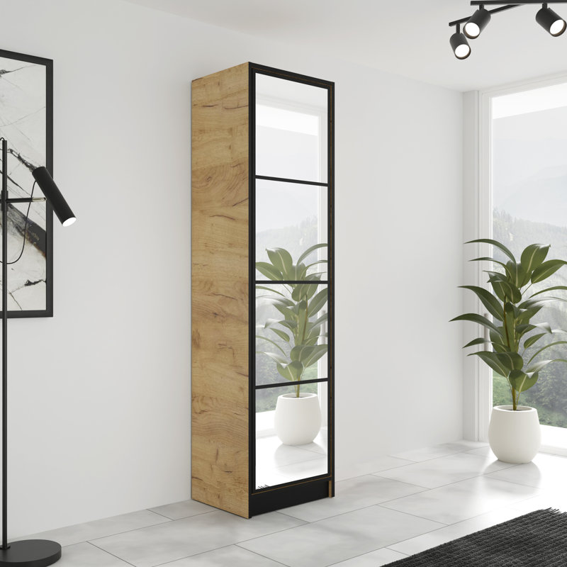Rhanda 1 Door Wardrobe, Oak Craft Gold