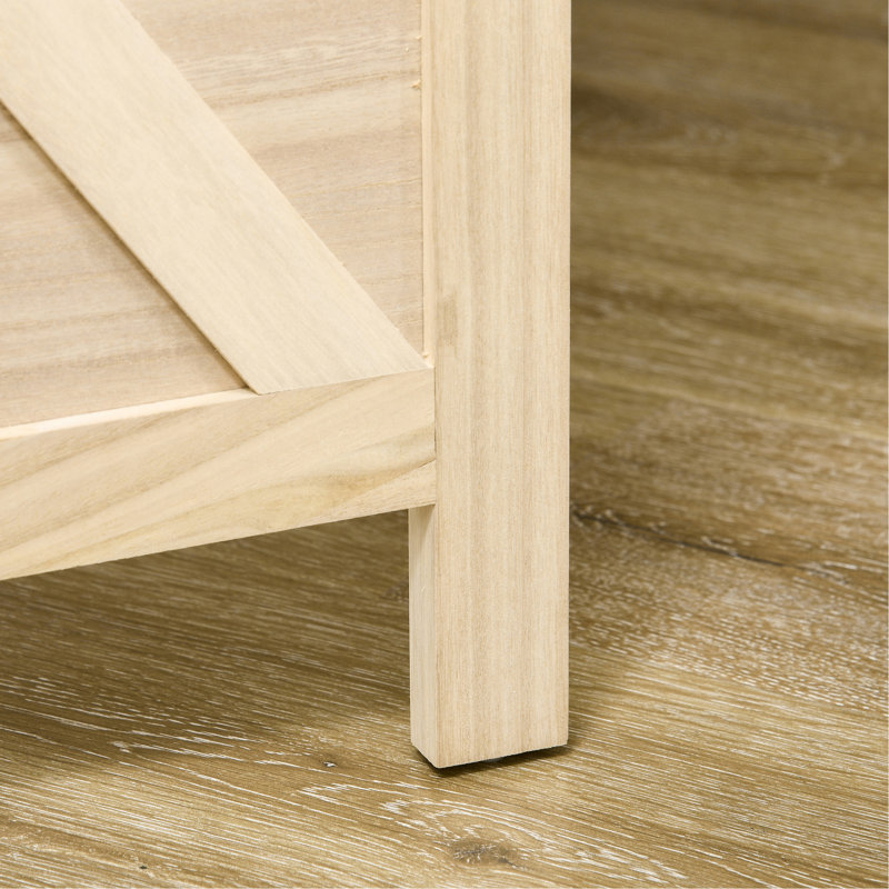 Paravent en panneau perforé à 4 panneaux HOMcom, écran d'intimité pliable portatif en bois de 4,7 pi de hauteur, cloison de séparation pour bureau personnel, naturel