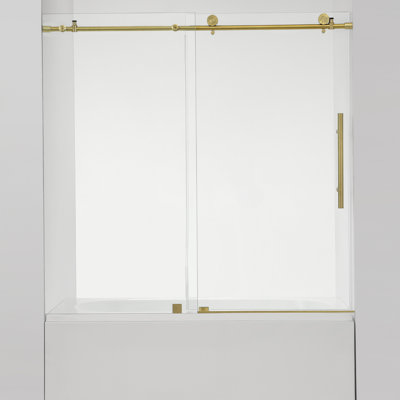 60" W X 58" H Frameless Tub Door