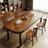 Brown Rectangular Solid Wood Dining Table-227828734