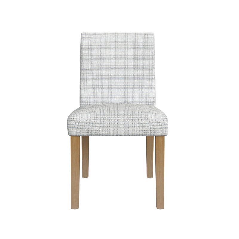 Chaise de salle à manger Kip, bois de chêne miel, tissu Mini Grid, Crème, crème