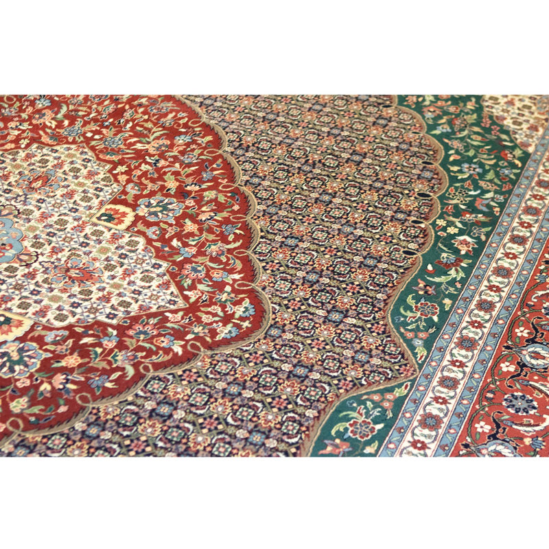 Tapis rectangulaire en laine noué à la main