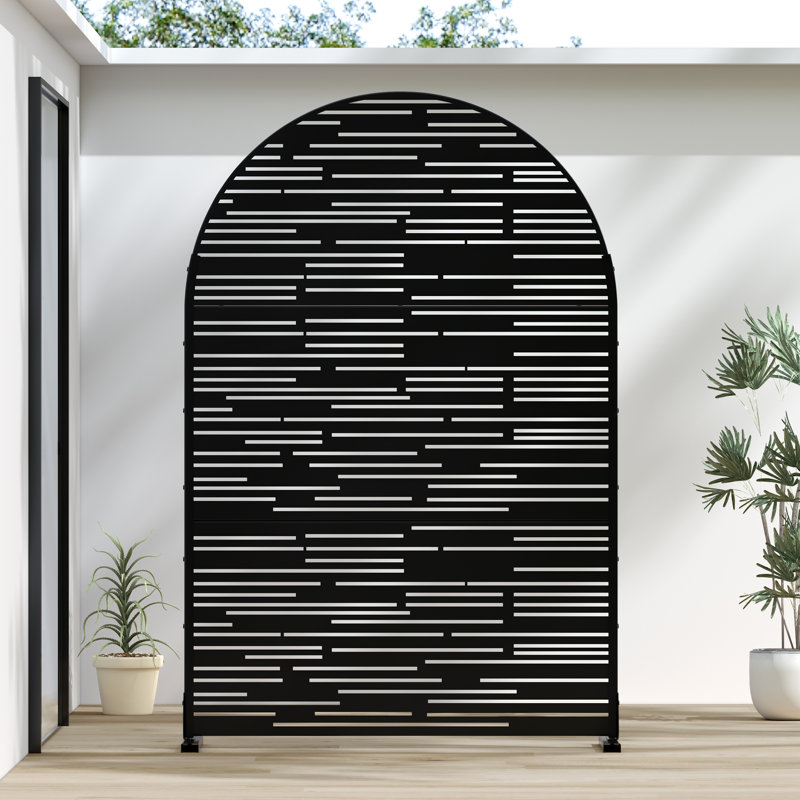 Écrans d'intimité extérieurs en métal 72 x 47 po Shine, Noir